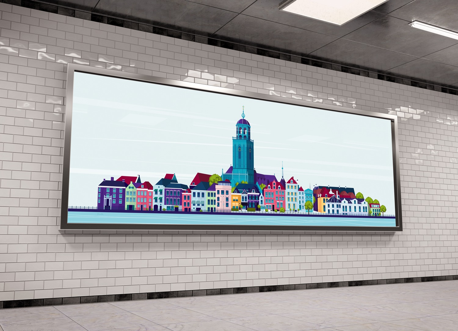 Illustratie skyline Deventer